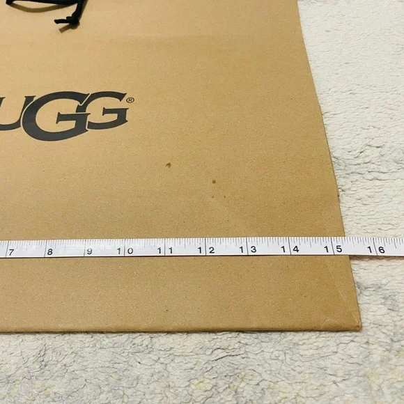 Brand New UGG Signature Medium Paper Shopping Bag In Beige 15.25” X 12.7 X 6.5” - Picture 5 of 7